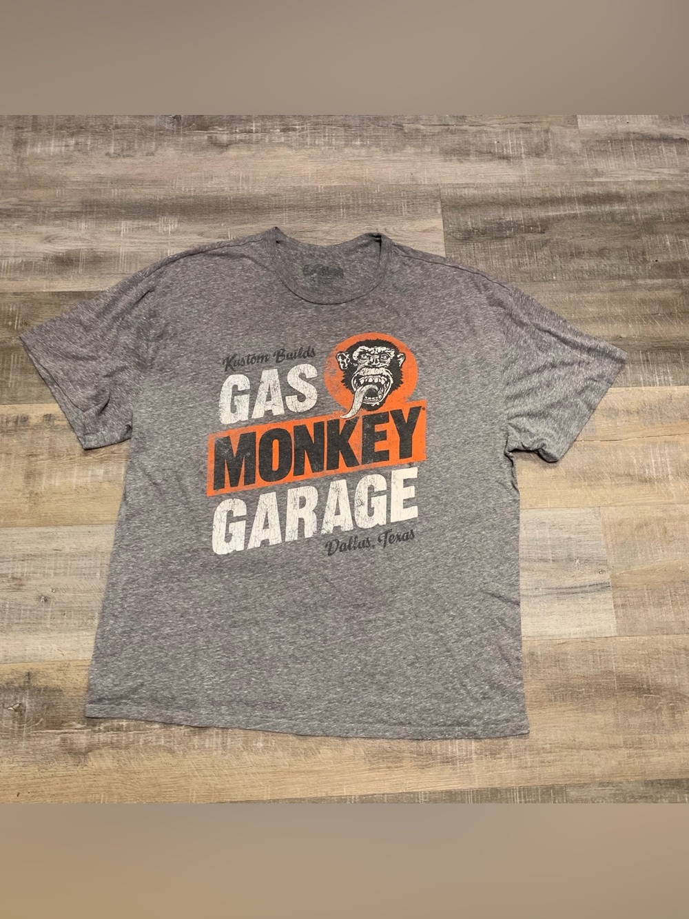 Gas Monkey Garage Dallas Texas Kustom Builds Men’s XL Gray T-Shirt
